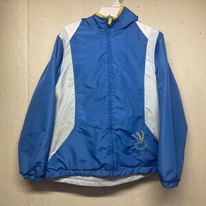 CHEROKEE Girls Blue Hooded Fleece Lined Jacket Size 10-12